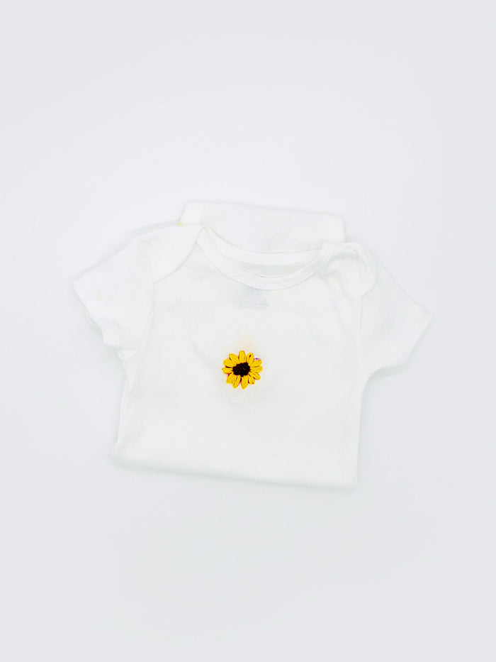 Handmade Sunflower onesie