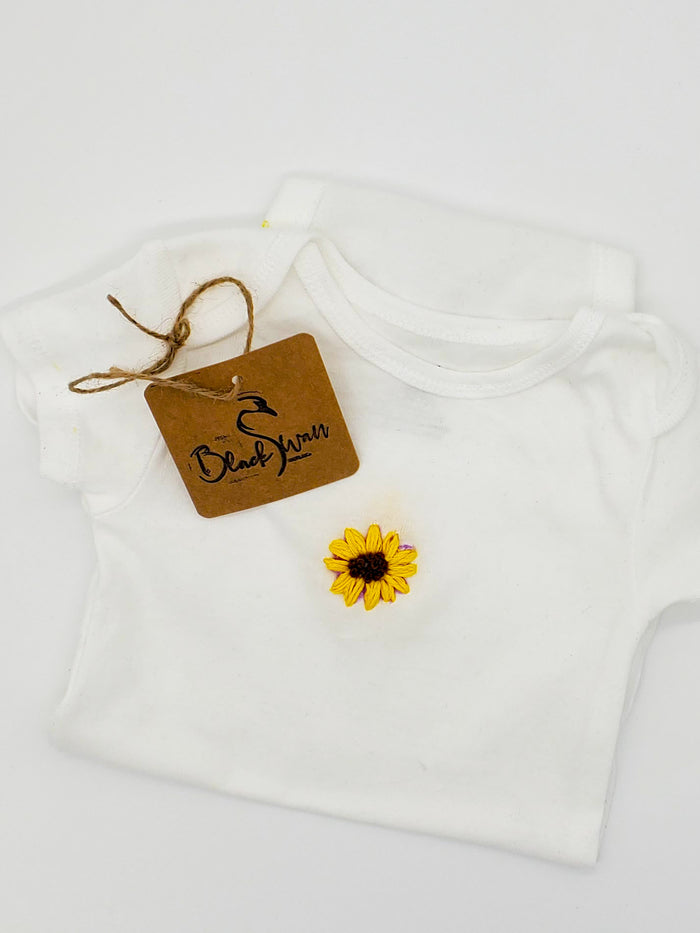 Handmade Sunflower onesie