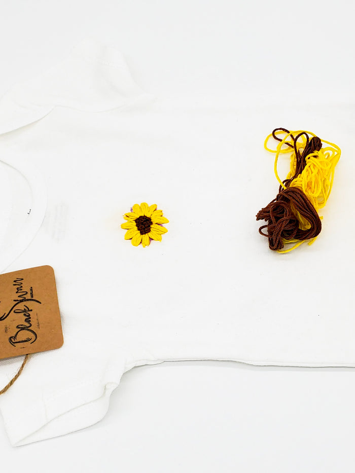 Handmade Sunflower onesie