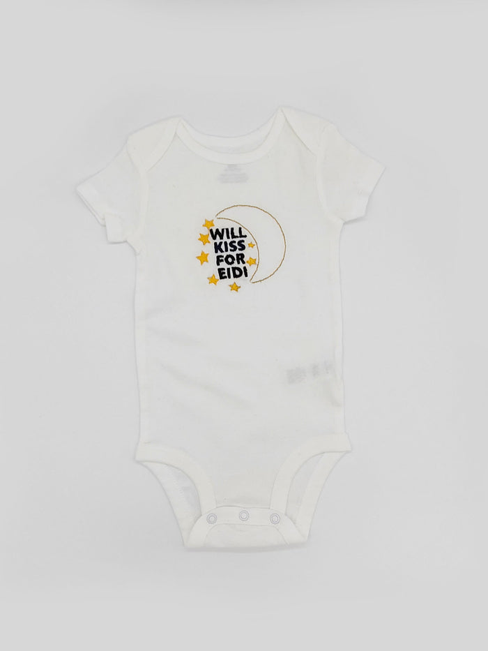 Will kiss for eidi - Embroidered baby onesie/bodysuit - Baby clothing - Perfect gift